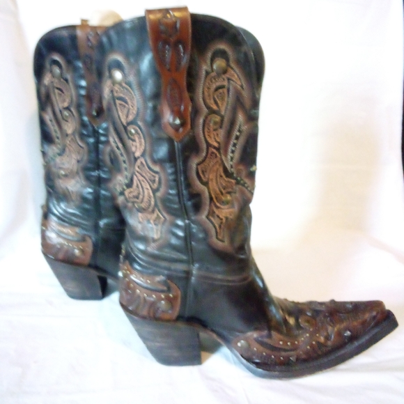 Lucchese leather studded boots size 6 very good condition - Picture 4 of 11